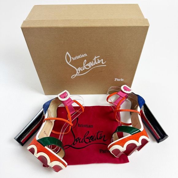 Christian Louboutin Shoes - CHRISTIAN LOUBOUTIN Platform Atletika Heel Sandals 37 US 6.5 Rainbow Patent